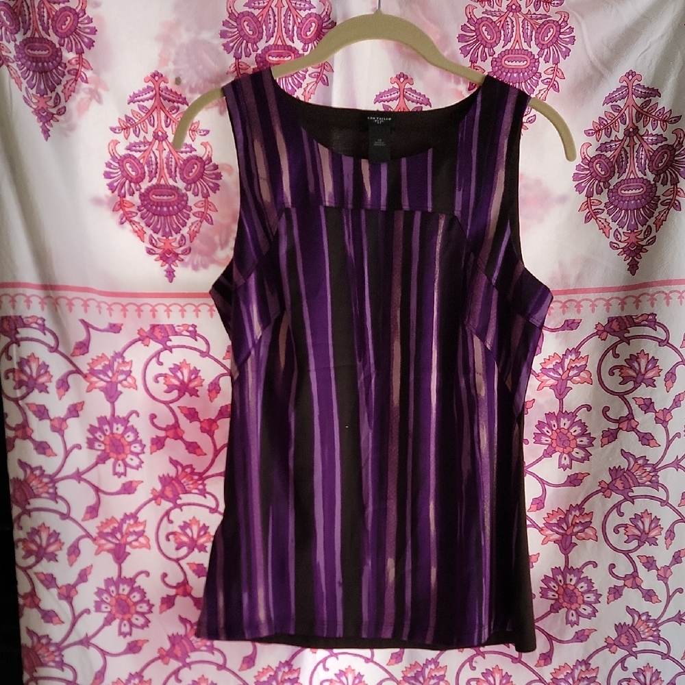 Ann Taylor Purple Blouse Chic Top
